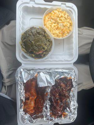 10 Pieces Party Wings Collard Greens Mac and Cheese