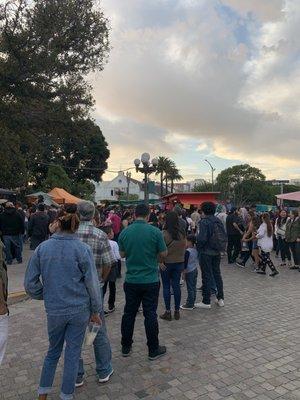 The Long Food Lines. A Free Event  Dia De Los Muertos ( Day of the Dead) November 1, 2019 in DTLA on Olivera Street