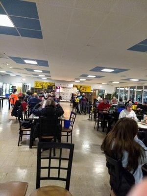 The cafeteria seating area.