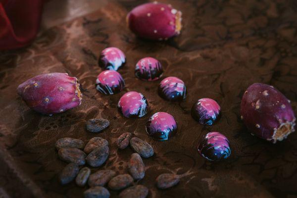 Prickly pear caramel truffles!