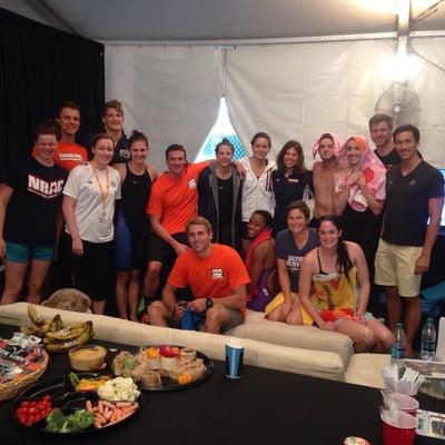 Dr. Abbott working with the USA Swimming National Team in May 2015.