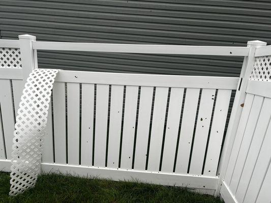 Fence that was hurt by some wind