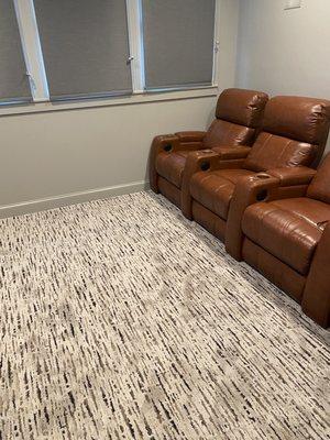 Media room with carpet from Wolde