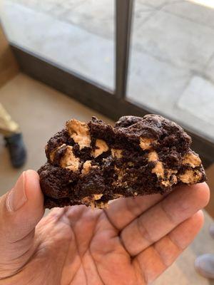 Dark Chocolate Peanut Butter Chip Cookie. Full of PB chips