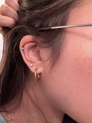 Helix piercing