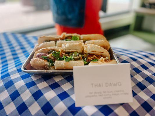 Our hot dawg and cocktail party featuring our Thai Dawg