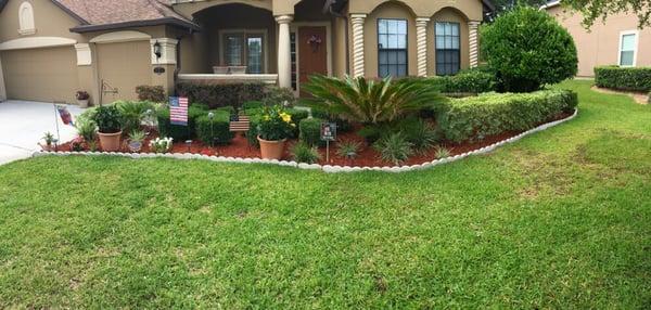 We can place edging and mulch for you.