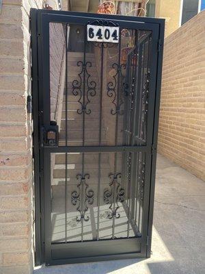 Exterior wrought iron security door painting