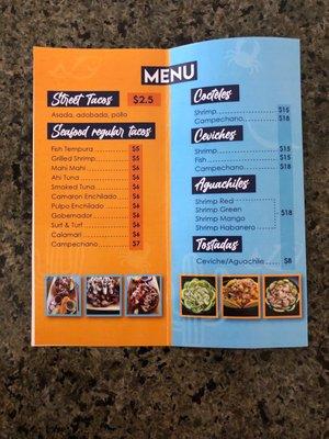 Menu. The do offer quesadillas and few other items too.