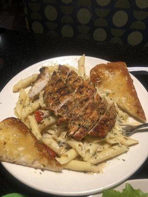 Blackened chicken Alfredo