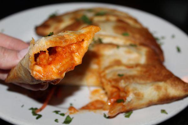 The Diabla Shrimp Empanadas were made with sautéed shrimp, chile de árbol sauce, and jack cheese.