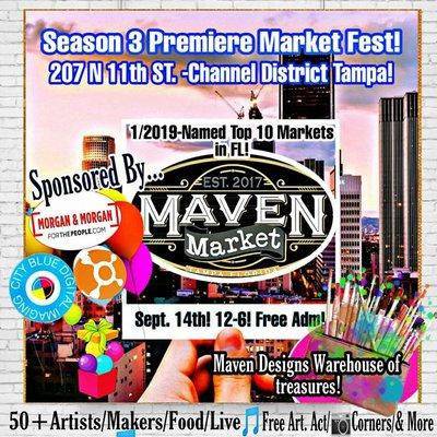 September 14th! Season Premiere Market Fest! Free adm. 12-6