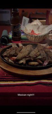 Steak fajitas