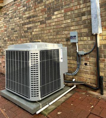 2 stage AC condenser installation.