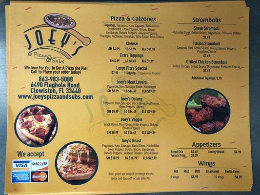 Menu front