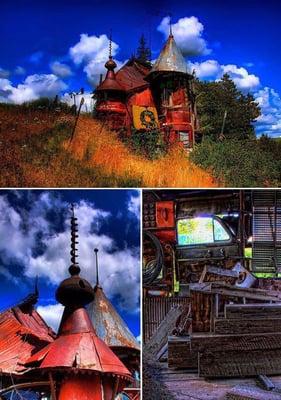 Victor Moore built The "Junk Castle" completely out of scraps and salvaged materials he found from a nearby junkyard.