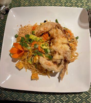 Pad Thai with soft shell crab