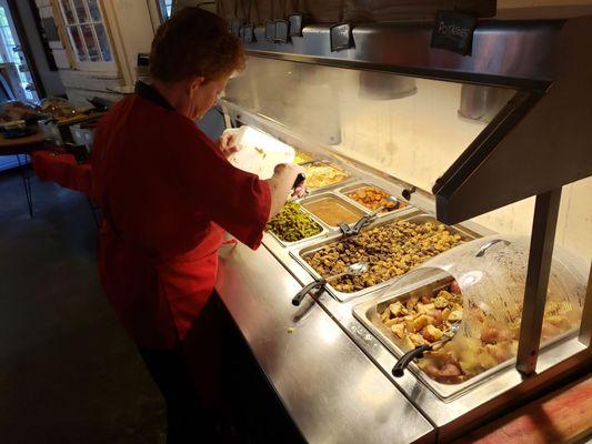 Okra, green beans, squash casserole and other vegetables