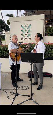 Grooms brother rocking out with Charles at the reception!