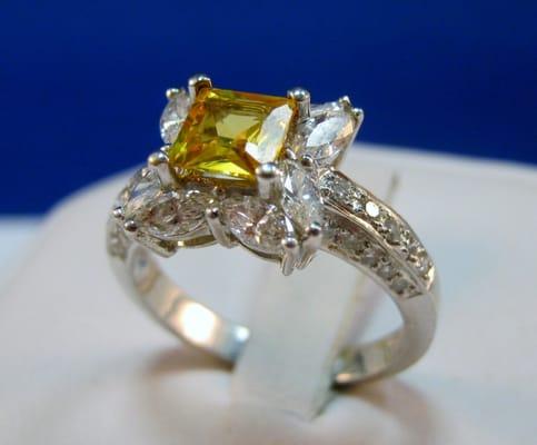 Yellow sapphire and diamond ring, D&K original design