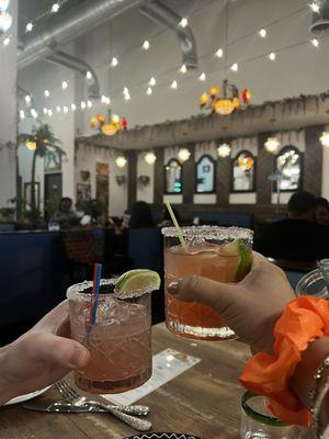 Guava & prickly pear margaritas