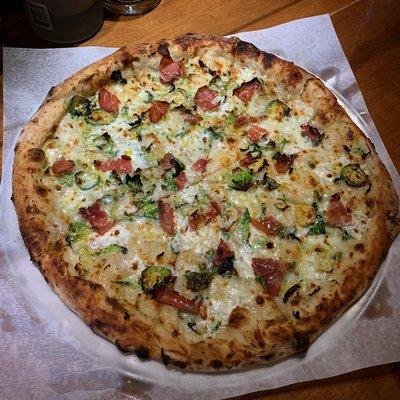 Brussels Sprouts & Prosciutto Pizza