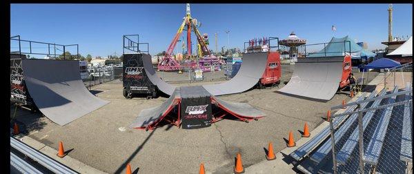 Grand stand shows BMX & Skate.