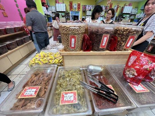 Beef jerky, dried squid, dried fruits & other preserved goodies