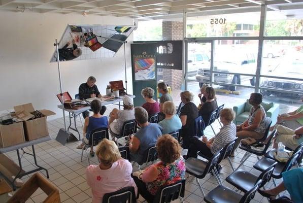 Mike teaching a watercolor class.