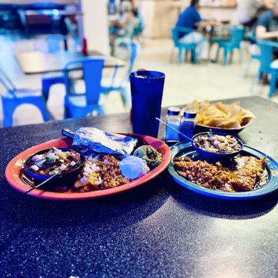 Carne Asada enchiladas and enchilada plate