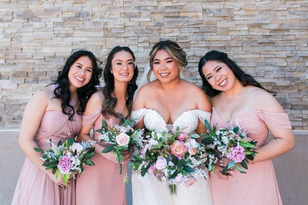 Bridal and bridesmaids' bouquets