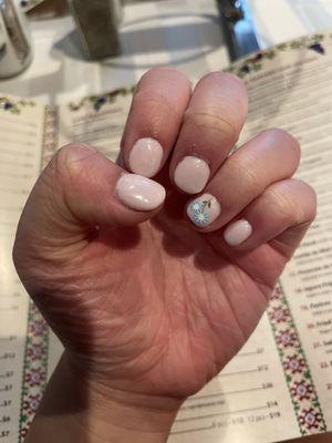 Powder dip nails and sticker (background is not the salon)