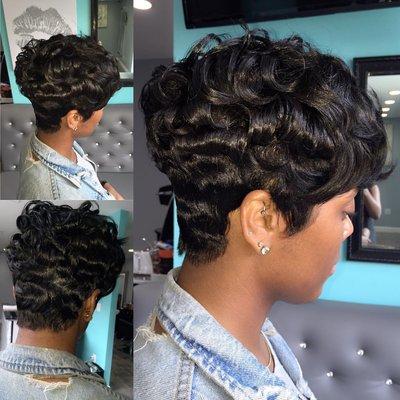 short cut and styled to perfection