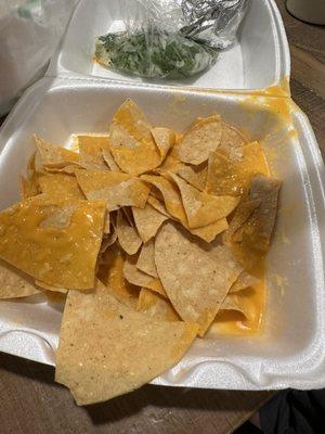 Sad nachos and cheese