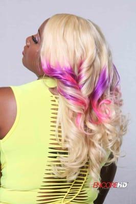 Backview #Custom colored with #Monroe curls CAN YOU SAY HAIR SHOWS READY. ..!!!!!!!!