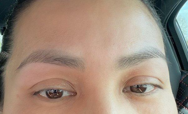 Love my brows. They were bushy and all over the place. Now it's trimmed, tidy, shaped, cleaned.