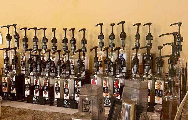 Tons of flavored syrups