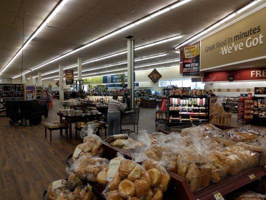 The baked goods and deli area with a sushi area. Yum!