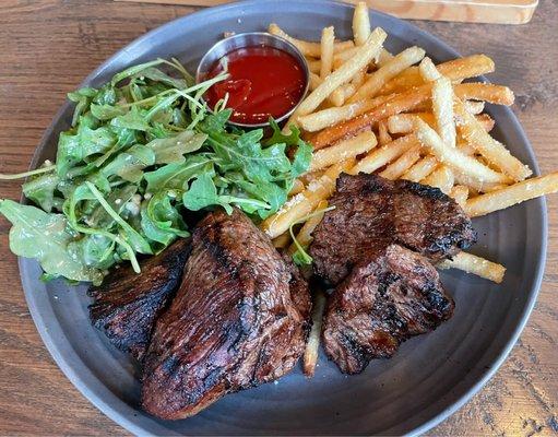 Steak Tips & Frites w/ arugula salad