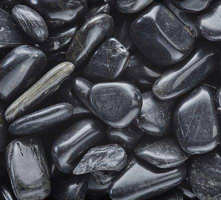 High polished black pebbles