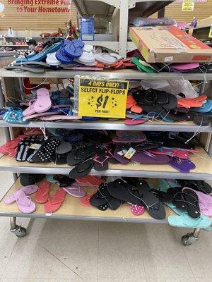 $1 flip flops, $1 slippers