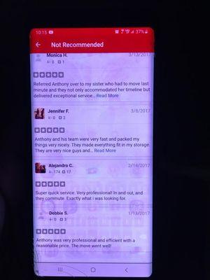 Another list of 5stars "Not recommended "