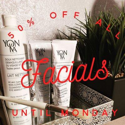 50% all facials until September 24th