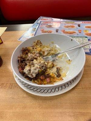 Cheesesteak melt hash brown bowl