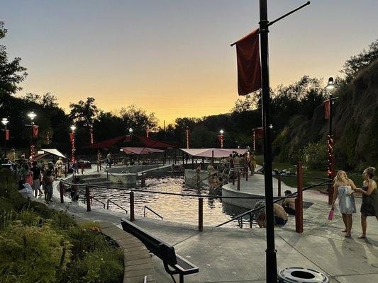 Just after sunset - all pools above 100 degrees in early September