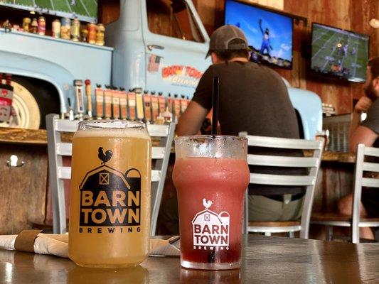 YEs - the beer on the right is a slushy beer!