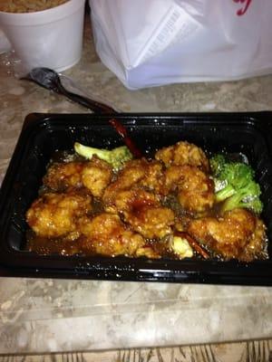 General chow shrimp. Good but waaay overpriced