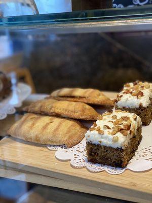 Empanada and Carrot Cake