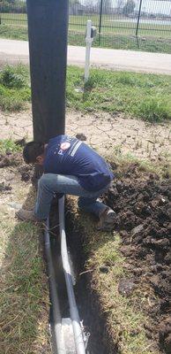 Installing a service entrance for a diesel mechanic shop, no job to small or to big for us.