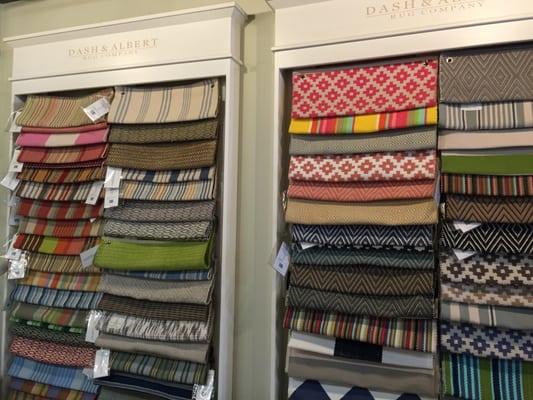 Shoemaker Country has a lot, if not all, of the Dash and Albert rug swatches on display.